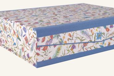 Stilvolle Schachtel mit Florentinerpapier, grau,gold